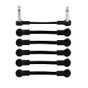 Rayzm Guitar Patch Cable, 6.35mm Angled Instrument Jumper Cable for Guitar/Bass Effects Pedals, 5cm Pedal-Board Jumper Cables (6-Pack)