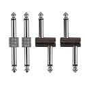 Rayzm Guitar Pedal Patch Connector, 6.35mm (1/4") Effect Pedal to Pedal Coupler, Male to Male Plug Adaptor for Guitar Pedalboard Instead of Patch Cable, Pack of 4 (2 Straight & 2 Z Type)