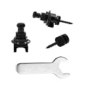 Rayzm Guitar Strap Locks Set, Security Strap Lock System for Acoustic/Electric/Bass Guitar, Quick Release Mechanism, Golden Metal Strap-lock Buttons with a Wrench (Black)