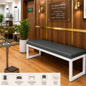 RAZASTEEL Metal Cushion Bench Hospital & Clinic Waiting Bench White Powder Coating Leather 2 Seater