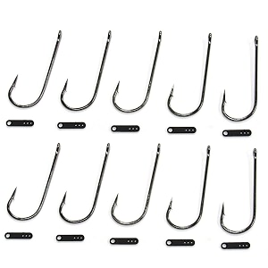 razor series extra heavy flipping hooks 10 pack w 10 bait straps