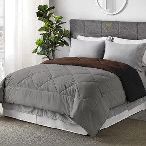 razzai solid double ac blanket for  ac room microfiber chocolate silver