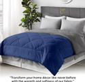 Razzai Solid King AC Blanket for  AC Room (Microfiber, Medium Blue, Silver)