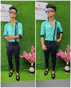 rbb cotton blend solid shirt  trouser fabric