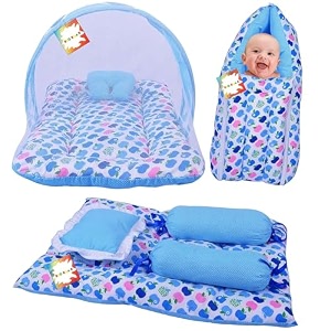 rbc riya r flat bed baby bed new born baby bedding set  baby carry bag  carry bag  baby bed  mattress mosquito net  carrier  infants 0-6 months 3pcs set