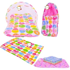 baby bed new born baby bedding set  baby carry bag  carry bag  baby bed  mattress mosquito net  oil massage sheets 0-6 months 4pcs set
