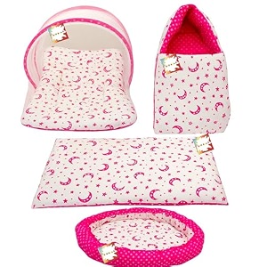 baby bed new born baby bedding set  baby bag  carry bag  baby bed  mattress mosquito net  essentials  carrier  cotton 0-6 months 4pcs set