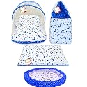 Baby Bedding Set | New Born Baby Bag | Carry Bag | Baby Bed | Mattress |Mosquito Net | Essentials | Carrier | Cotton (0-6 Months) (4PCS Set)