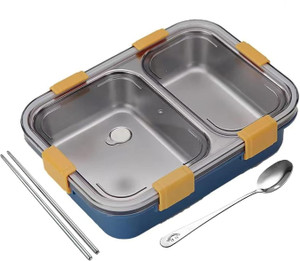 rbgiit 2 compartment sealed leak proof stainless steel lunch box for kids  adult 1 containers stainless steel school lunch box