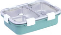 RBGIIT 2 Compartment Sealed Leak Proof Stainless Steel Lunch Box For Kid's & Adult 2 Containers Stainless Steel School Lunch Box (750 ml)