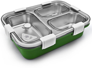 rbgiit 3 compartment insulated 750ml leakproof airtight lunch box with cutlery bpa-free 3 containers stainless steel office lunch box