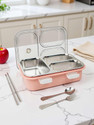 RBGIIT 3 Compartment Sealed Leak Proof Stainless Steel For Kid's & Adult 3 Containers Stainless Steel Office Lunch Box