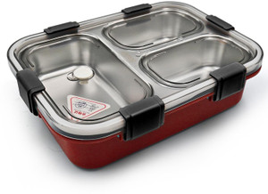 rbgiit 3 compartment stainless steel with chopstick  spoon 3 containers stainless steel office lunch box