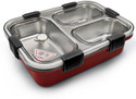 RBGIIT 3 Compartment Stainless Steel With Chopstick & Spoon 3 Containers Stainless Steel Office Lunch Box