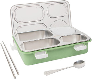 rbgiit 4 compartment sealed leak proof stainless steel lunch box for kids  adult 1 containers stainless steel school lunch box