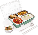 RBGIIT 4 Compartment Sealed Leak Proof Stainless Steel Lunch Box For Kid's & Adult 4 Containers Stainless Steel School Lunch Box