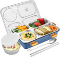 RBGIIT 4 Compartment Sealed Leak Proof Stainless Steel Lunch Box For Kid's & Adult 1 Containers Stainless Steel School Lunch Box