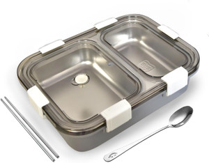 rbgiit 750 ml leak proof stainless steel lunch box 2 partition 2 containers stainless steel school lunch box