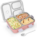 RBGIIT Airtight Stainless Steel Tiffin Box with 3 Compartments & BPA-Free Materials 3 Containers Stainless Steel, Plastic, Silicone Office Lunch Box