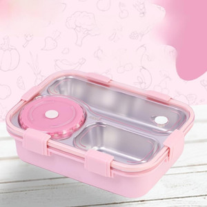 rbgiit bpa-free bento box with multiple locks vent and steel compartments 1 containers stainless steel office lunch box