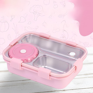 rbgiit compact lunch box with steel interior vent lid and chopsticks set 1 containers stainless steel office lunch box