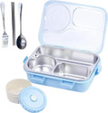 RBGIIT Compact Lunch Box with Steel Interior, Vent Lid, and Chopsticks Set 1 Containers Stainless Steel, Plastic, Silicone Office Lunch Box