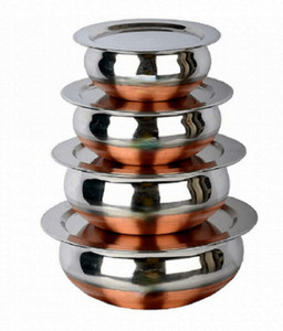 RBGIIT Cooking Serving Copper Bottom Handi