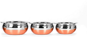rbgiit copper bottom kitchen serving cooking bowl biryani rice handipotpatila cookware set stainless steel 3 - piece