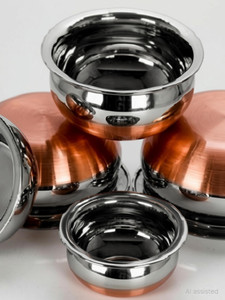 rbgiit copper bottom kitchen serving cooking bowl biryani rice handipotpatila cookware set