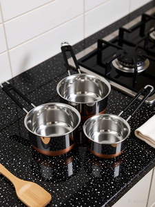 rbgiit copper bottom kitchen serving cooking bowl biryani rice handipotpatila cookware set stainless steel 3 - piece