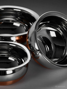 rbgiit copper bottom kitchen serving cooking bowl biryani rice handipotpatila cookware set stainless steel 3 - piece