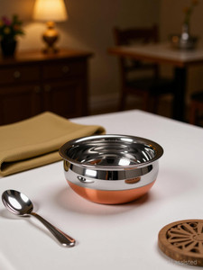 rbgiit copper bottom kitchen serving cooking bowl biryani rice handipotpatila cookware set stainless steel 3 - piece