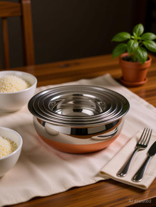 rbgiit copper bottom kitchen serving cooking bowl biryani rice handipotpatila cookware set