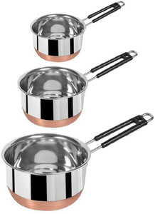 rbgiit copper bottom kitchen serving cooking bowl biryani rice handipotpatila sauce pan 18 cm diameter 1 l 15 l 2 l capacity stainless steel