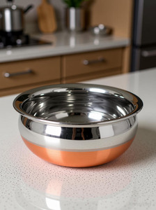 rbgiit copper bottom kitchen serving cooking bowl biryani rice handipotpatila cookware set stainless steel 3 - piece
