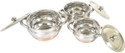 RBGIIT Copper Bottom Kitchen Serving Cooking Bowl biryani, rice Handi/Pot/Patila Cookware Set (Stainless Steel, 6 - Piece)