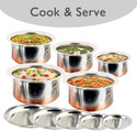 RBGIIT Copper Bottom Kitchen Serving Cooking Bowl biryani, rice Handi/Pot/Patila Cookware Set (Stainless Steel, 10 - Piece)