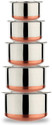 RBGIIT Copper Bottom Kitchen Serving Cooking Bowl biryani, rice Handi/Pot/Patila Cookware Set (Stainless Steel, 10 - Piece)