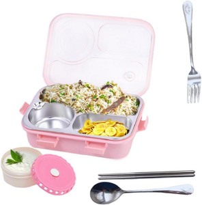 rbgiit durable stainless steel bento box with breathable vent and spoon 1 containers stainless steel plastic silicone office lunch box