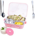 RBGIIT Eco-Friendly Lunch Box with Freezer-Safe and Dishwasher-Safe Design 1 Containers Stainless Steel, Plastic, Silicone Office Lunch Box