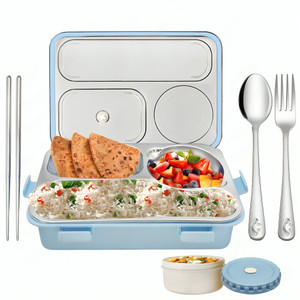 rbgiit food-grade steel lunch box with breathable vent and locking clips 1 containers stainless steel office lunch box