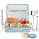 RBGIIT Food-Grade Steel Lunch Box with Breathable Vent and Locking Clips 1 Containers Stainless Steel Office Lunch Box
