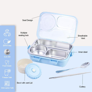 rbgiit food storage bento box with leakproof lid and bpa-free materials 1 containers stainless steel office lunch box