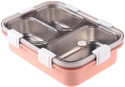 RBGIIT Freezer-Safe Stainless Steel Lunch Box with Multi-Compartment Tray & Vent Lid 3 Containers Stainless Steel Office Lunch Box (750 ml)