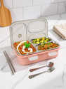 RBGIIT Leak Proof 3 Compartment Stainless Steel Tiffin Boxes With (1 SPOON & CHOPSTICK) 3 Containers Stainless Steel Office Lunch Box