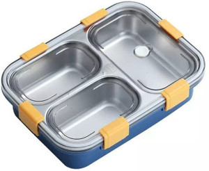 rbgiit leakage proof stainless steel 3 compartment lunch box 3 containers stainless steel office lunch box