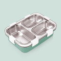 RBGIIT Leakage Proof Stainless Steel 3 Compartment Lunch Box with Chopstick & Spoon K0 3 Containers Stainless Steel Office Lunch Box