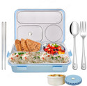 RBGIIT Leakproof Bento Lunch Box with Inner Steel Compartments and Vent Lid 1 Containers Stainless Steel, Plastic, Silicone Office Lunch Box
