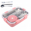 RBGIIT Leakproof Bento Lunch Box with Inner Steel Compartments and Vent Lid 1 Containers Stainless Steel Office Lunch Box