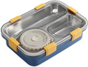 RBGIIT Leakproof Detachable Inner Steel 3 Compartments Spoon Chopstick Small 1 Containers Stainless Steel School Lunch Box